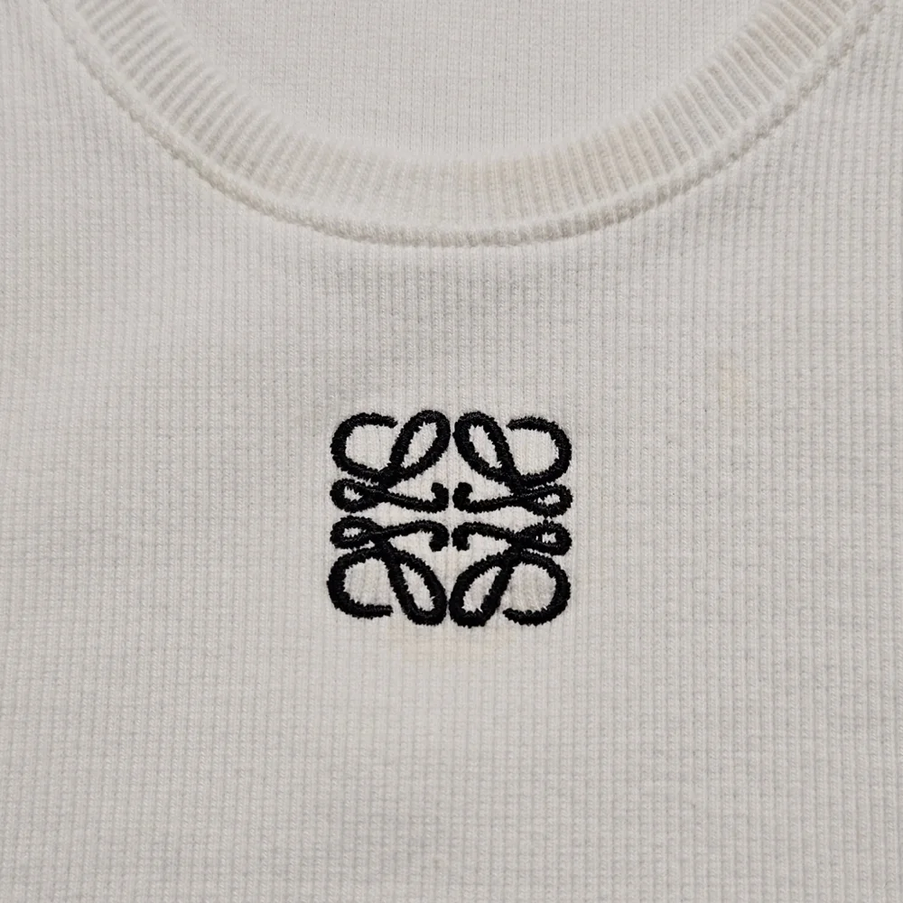 Loewe Anagram Ribbed Knit Tank Top In White Women's Size Medium - Picture 5 of 10
